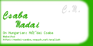 csaba madai business card